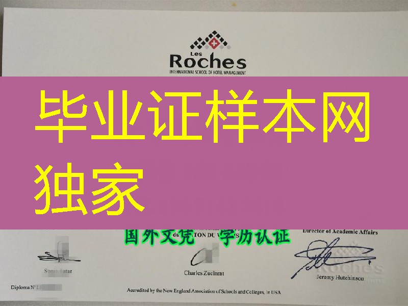 理诺士酒店管理学院毕业证样式，Les Roches International School of Hotel Management diploma degre