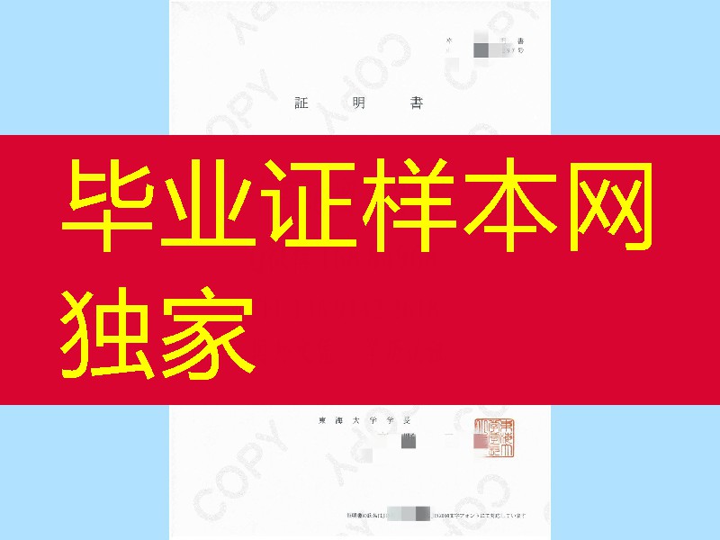 日本东海大学卒业证明书，日本东海大学学位记