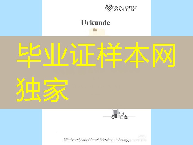 德国曼海姆大学硕士毕业证学位证，德国曼海姆大学文凭样本