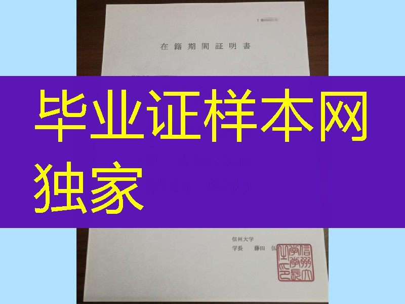 日本信州大学在籍证明书，日本信州大学在读证明学位记