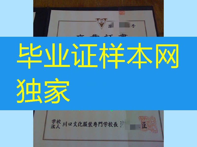 日本川口文化服装专门学校毕业证学位记，日本学位记案例