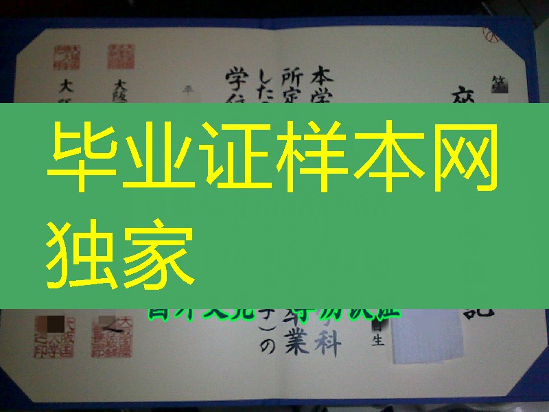 日本大阪国际大学毕业证书.学位记样本，Osaka International University diploma degree