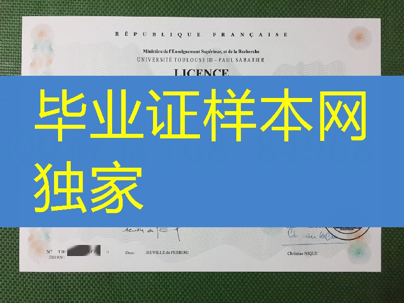图卢兹第三大学毕业证成绩单，原版定制法国大学毕业证成绩单