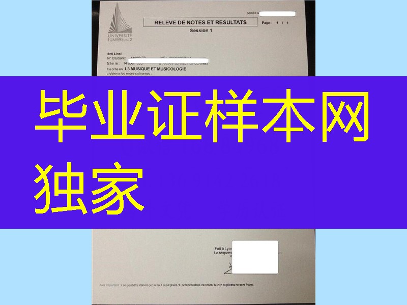 法国成绩单，法国里昂第二大学UNIVERSITE LUMIERE-LYON II成绩单学分修改及印刷