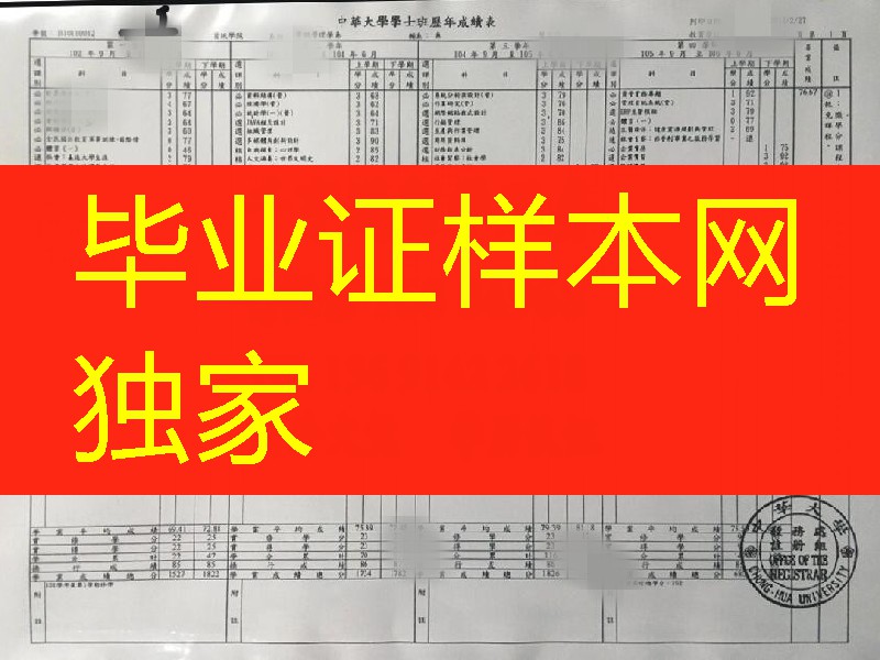 台湾中华大学成绩单_Chung Hua University transcript