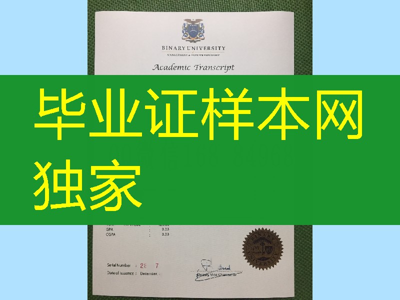 马来西亚百纳利大学成绩单，Binary University transcript