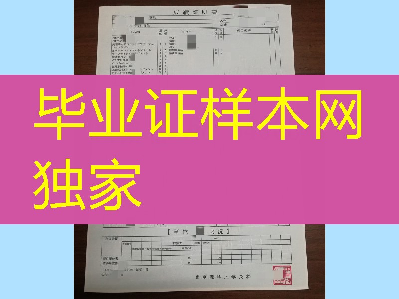东京理科大学成绩单样本，东京理科大学成绩单制作