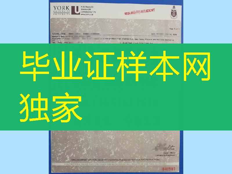 实拍加拿大约克大学成绩单York University Transcript